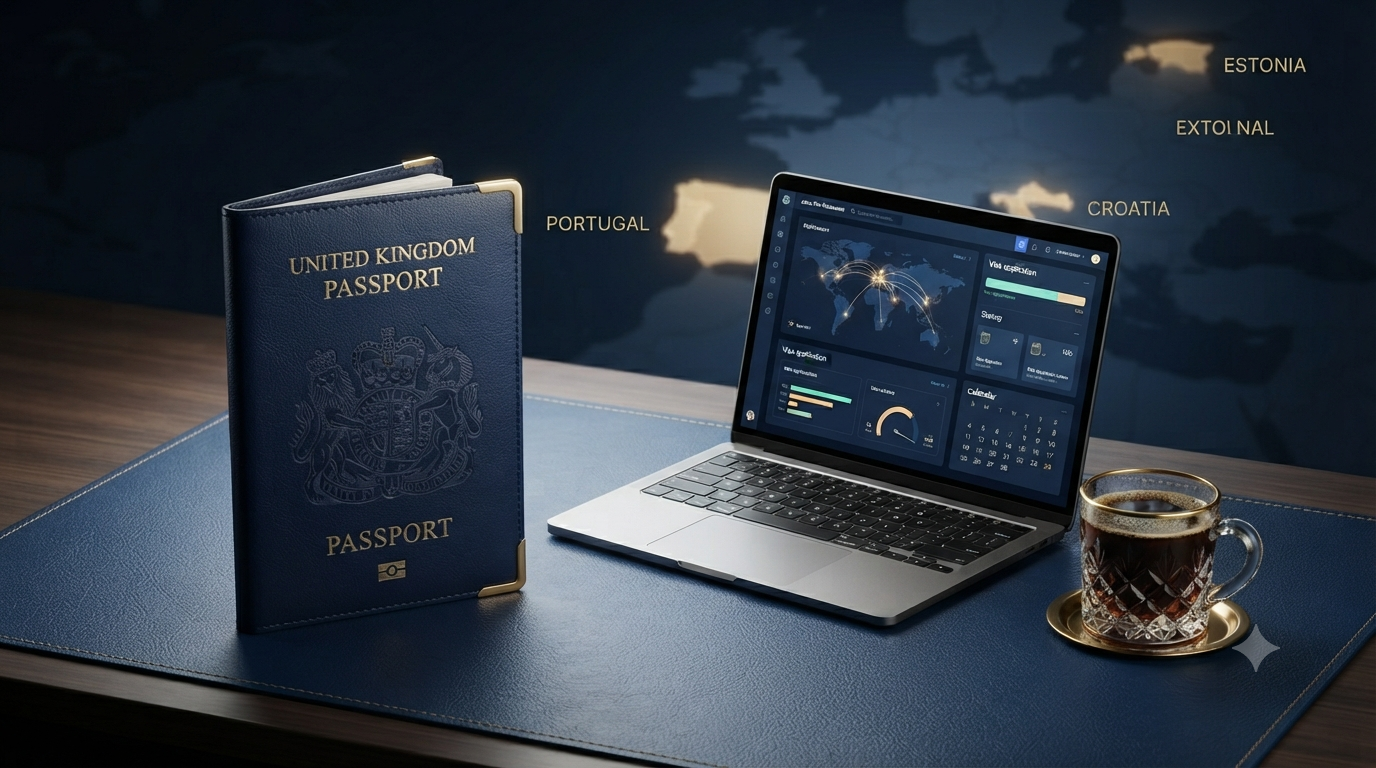 Best digital nomad visa countries for UK citizens — map illustration of top remote work destinations