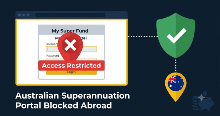 Australian Superannuation Portal Blocked Abroad