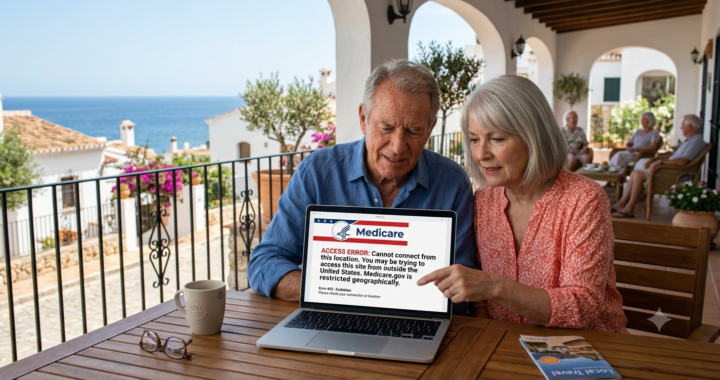 Medicare portal blocked abroad