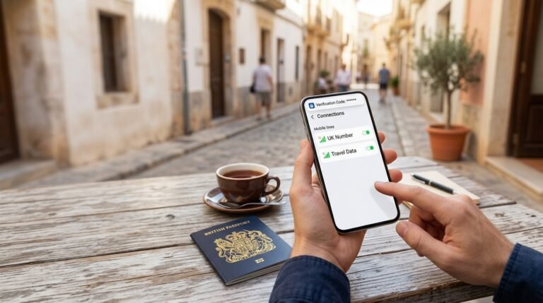 Best eSIM for Thailand: traveller connected with mobile data on a Thai beach